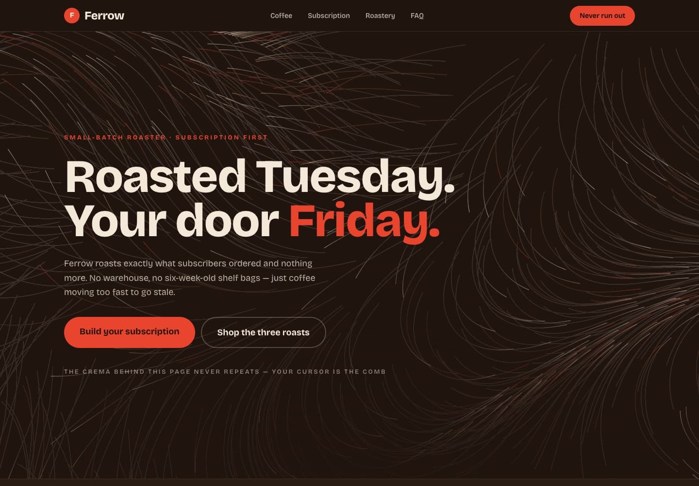 Ferrow Coffee — DTC coffee concept site