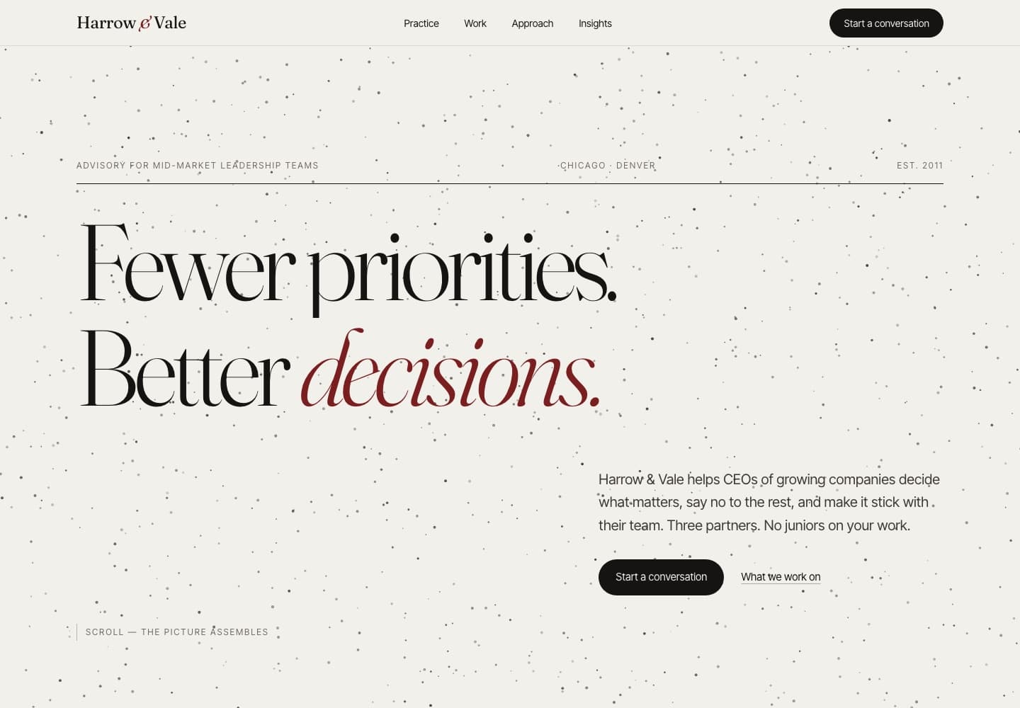 Harrow & Vale — B2B advisory concept site