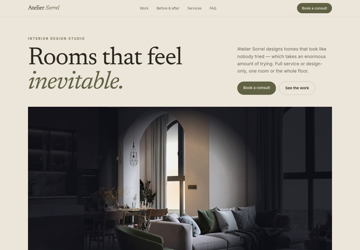 Atelier Sorrel — Interior design concept site