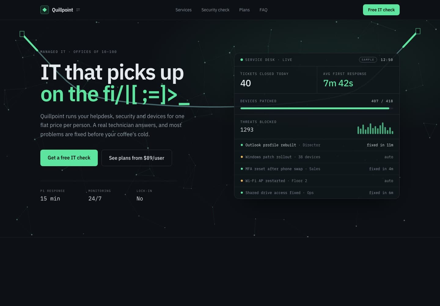 Quillpoint IT — Managed IT concept site