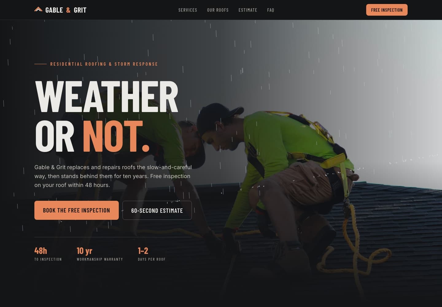 Gable & Grit — Roofing & exteriors concept site