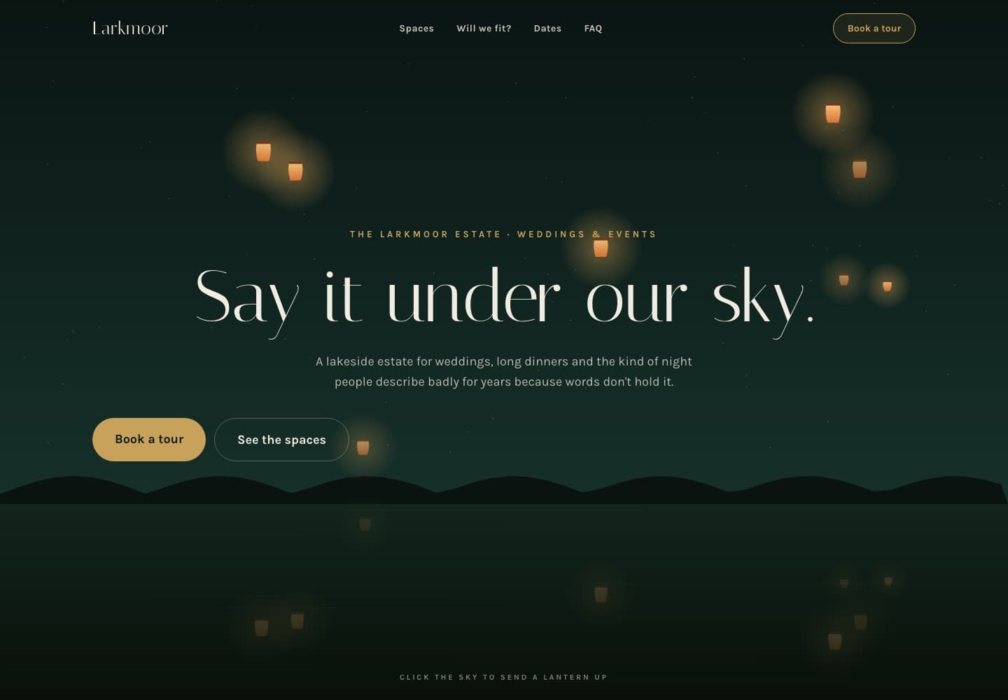 The Larkmoor Estate — Weddings & events concept site